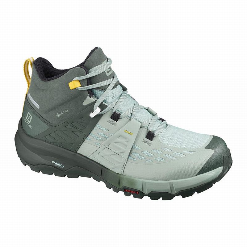 SALOMON UK ODYSSEY MID GTX W - Womens Hiking Shoes Green,KXUH54136